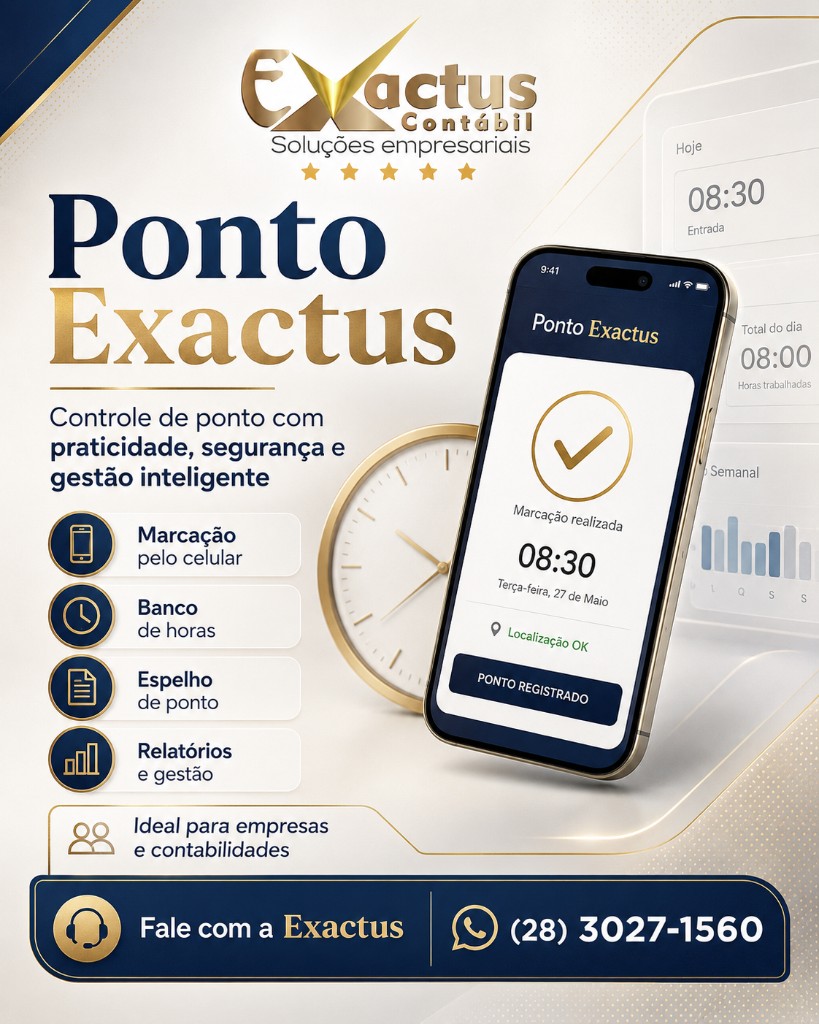 Ponto Exactus — controle de ponto com praticidade, segurança e gestão inteligente.